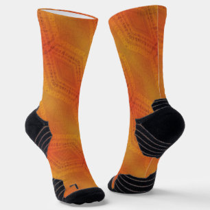 Calcetines Aceptación   Patrón de Shibori Amarillo Naranja Ro