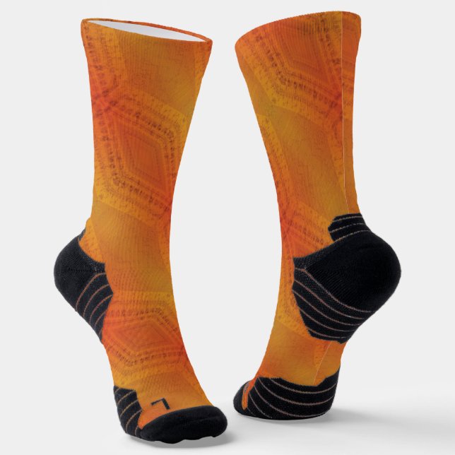 Calcetines Aceptación | Patrón de Shibori Amarillo Naranja Ro (Angular)