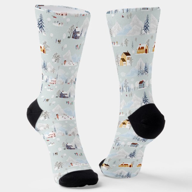 Calcetines Acogedor invierno Modelo de Villa de Patinaje Hiel (Angular)