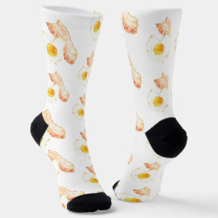 Calcetines Acuarela de Desayuno de Tocino y Huevo para Amante