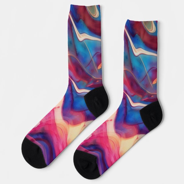Calcetines Acuarela de mármol Abstract Art Socks (Izquierda)
