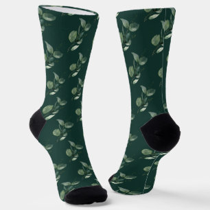 Calcetines Acuarela Eucalipto Verde Salvia Universidad