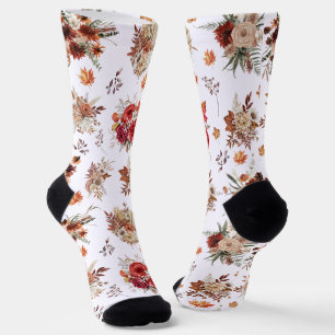 Calcetines acuarela floral otoño otoño otoño mujeres