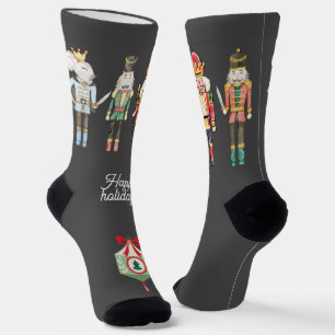 Calcetines Acuarela Nutcracker Cute ornamento tradicional