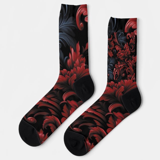 Calcetines AD 022 - Patrón gráfico digital floral (Izquierda)