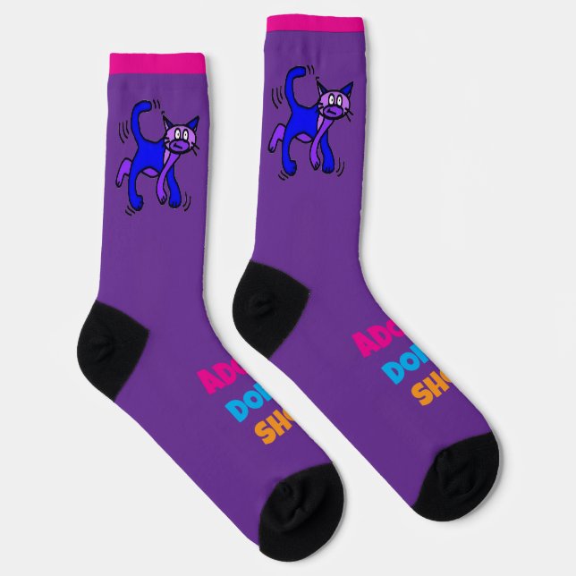 Calcetines Adopt Don’t Shop - Cats Crew Socks (Derecha)