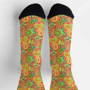 Calcetines Adorable patrón de paisley continuo y colorido