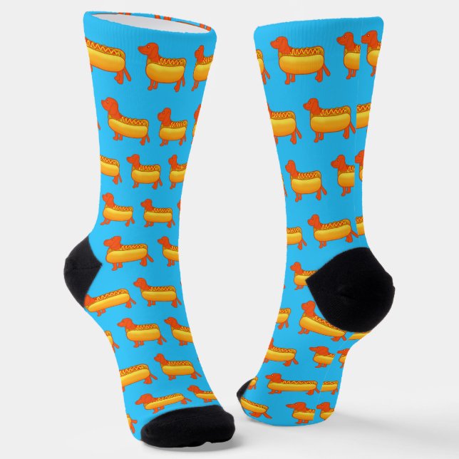 Calcetines Adorable perro caliente de Dachshund (Angular)