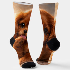 Calcetines Adorable Ruby Cavalier Spaniel