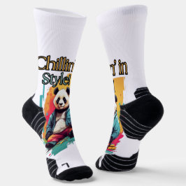 Calcetines Adorable Sitting Panda | Impresión de arte vibrant