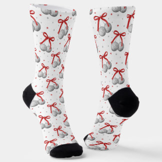 Calcetines Adornos de Bola de Disco de Plata de Navidad con L
