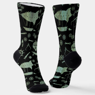 Calcetines Aeronaves Steampunk Verdigris Subtilmente Monogram