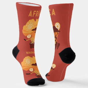 Calcetines África de nombres personalizados