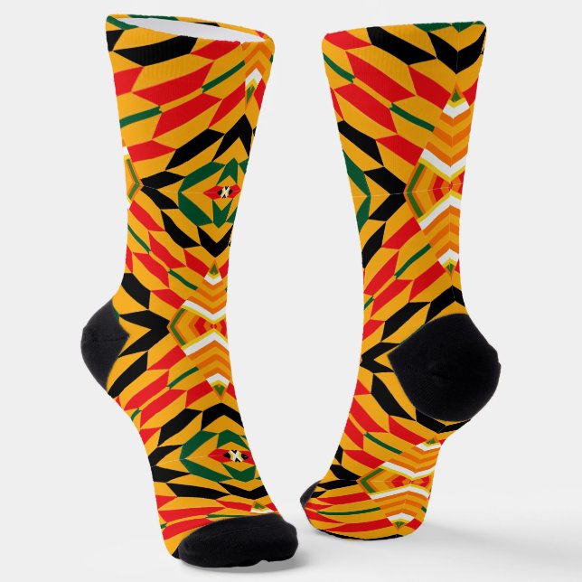 Calcetines Afro Pop El Cairo Impresión Kente (Angular)