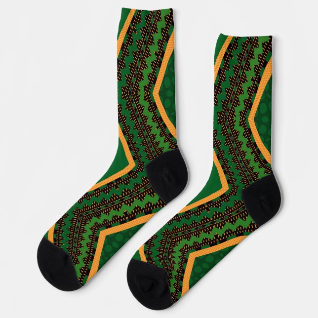 Calcetines Afro Pop Kente Green (Izquierda)