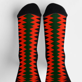 Calcetines Afro Pop Rojo Negro Oro Y Verde Tribal