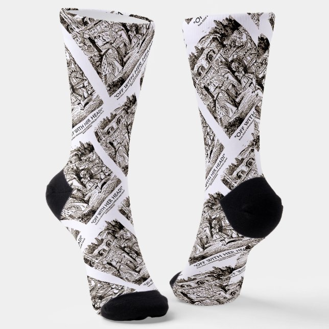 Calcetines Afuera Con Su Cabeza De Maravilla Alice Queen Cita (Angular)