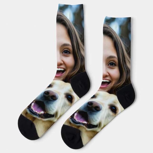 Calcetines Agregar foto personalizada de Labrador Retriever (Izquierda)