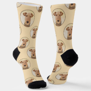 Calcetines Airedale Terrier Pintura Cute Original Perro Arte