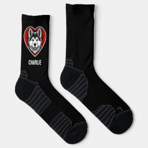 Calcetines Akita Inu Dog Lover Personalizado Nombre de texto 