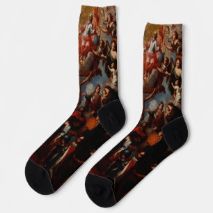 Calcetines Alegoría de la crucifixión con santos jesuitas