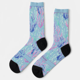Calcetines Algas Coloridas, Texto en Azul
