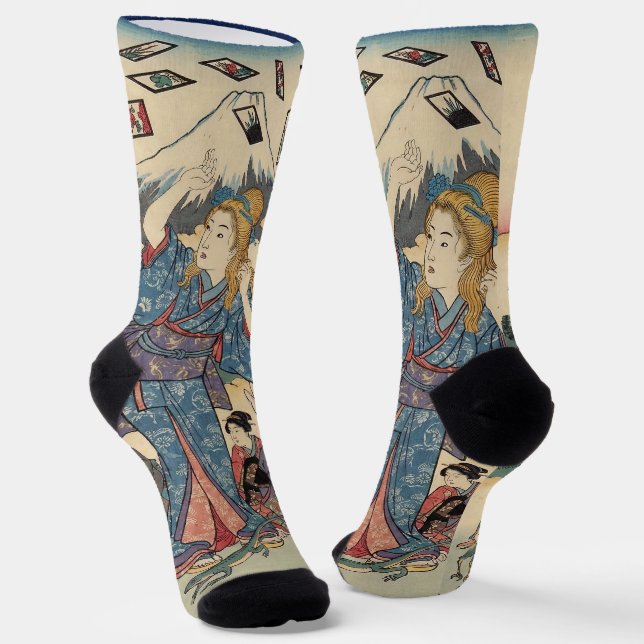 Calcetines Alice Lost in Japan | Ukiyo-e Floating Wonderland (Angular)