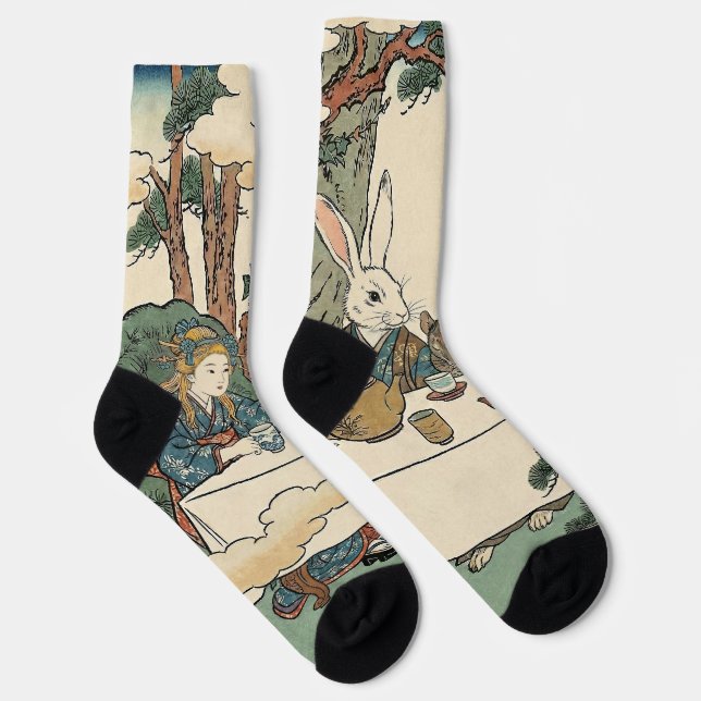 Calcetines Alice Lost in Japan | Ukiyo-e Mad Tea Party (Derecha)