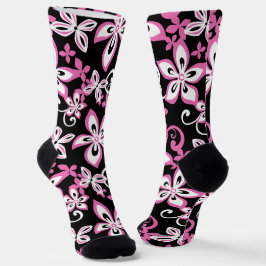 CALCETINES ALOHA HAWAII (NEGRO/ROSA)