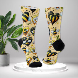 Calcetines Ama Mi Abeja Melífera Novedad