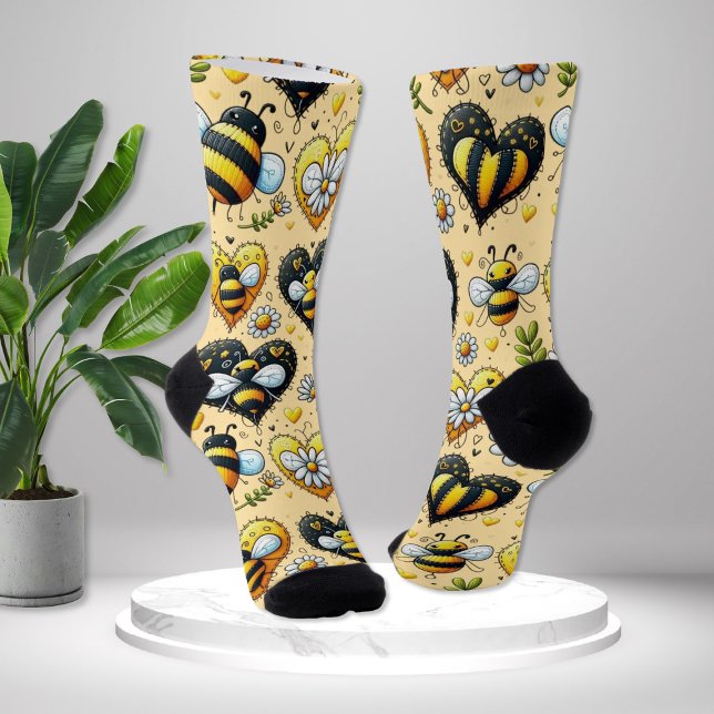 Calcetines Ama Mi Abeja Melífera Novedad (Subido por el creador)