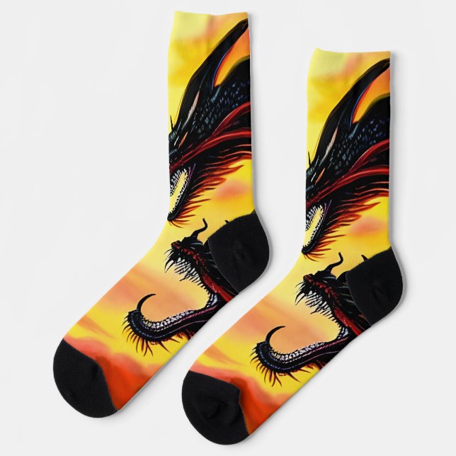 Calcetines Amanecer personalizado de la tripulación de Dragon (Izquierda)