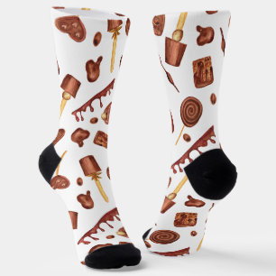 Calcetines amantes del chocolate con azulejos adorables