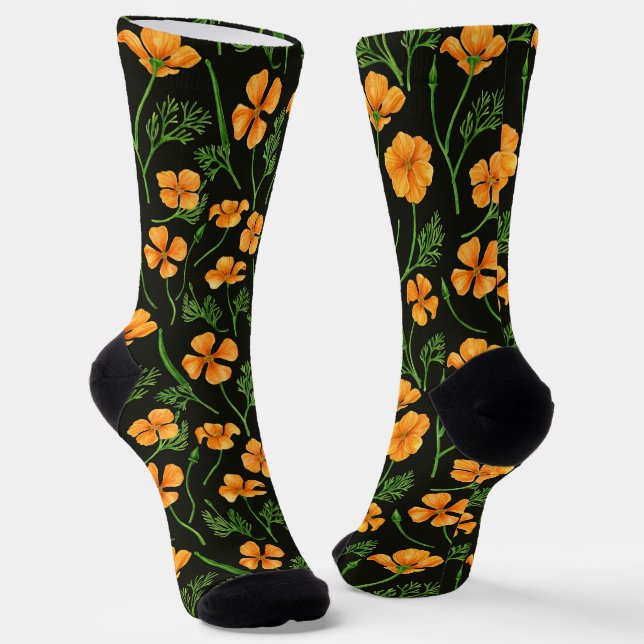 Calcetines amapolas de California, flores de verano, wil anar (Angular)