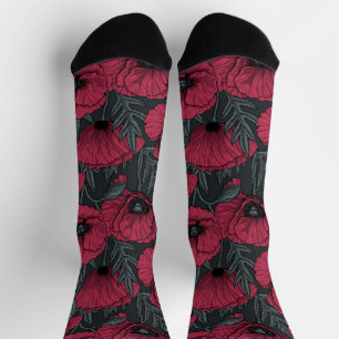 Calcetines Amapolas en Magenta Vivo
