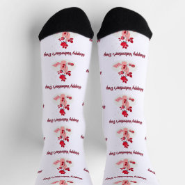 Calcetines Amar la tipografía con mano y Rosa
