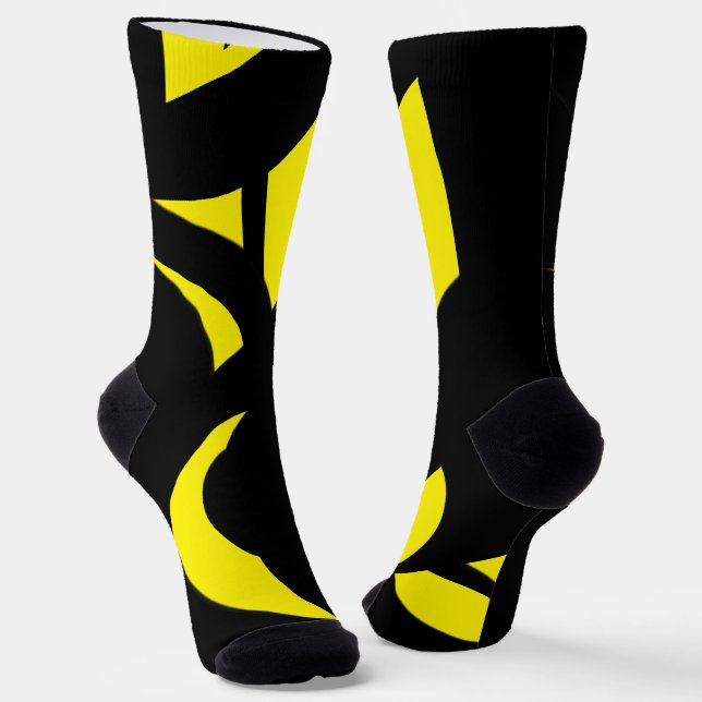 Calcetines Amarillo contemporáneo moderno / negro (Angular)