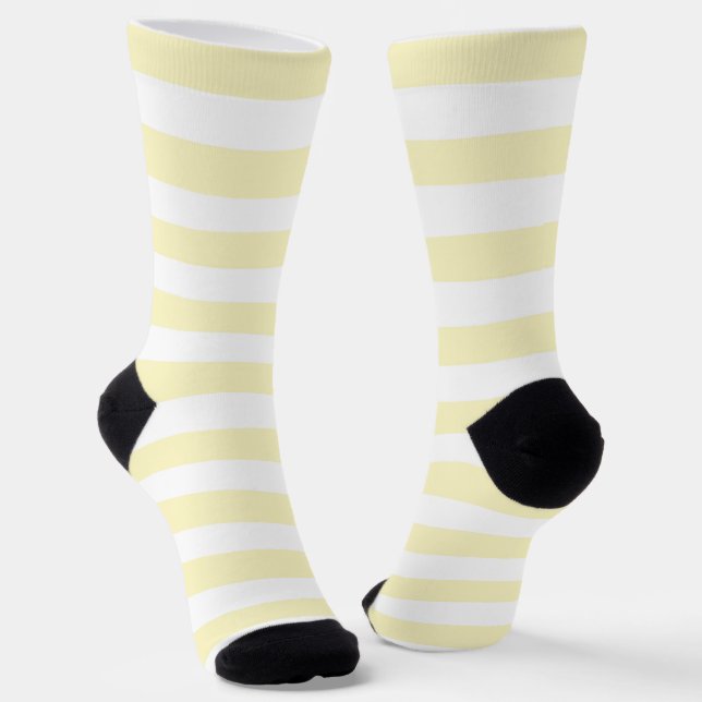 Calcetines Amarillo Mantequilla y Rayas Blancas (Angular)