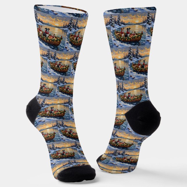 Calcetines American Staffordshire Terrier Christmas Boat (Angular)