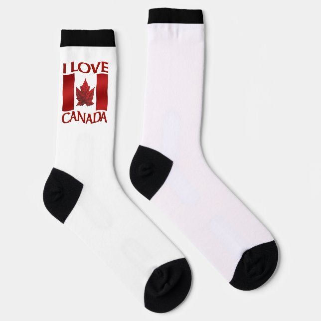 Calcetines Amo a Canadá Socks Canada Souvenir Socks Personali (Derecha)