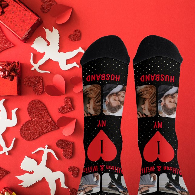 Calcetines Amo a mi pareja de esposos por foto | Nombres (Subido por el creador)