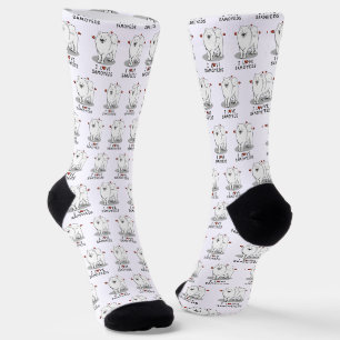 Calcetines Amo a Samoyeds - Perro lindo