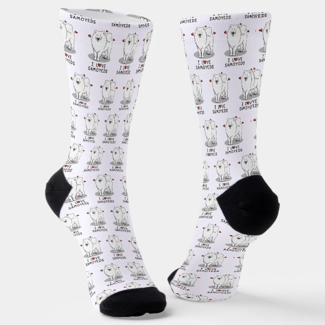 Calcetines Amo a Samoyeds - Perro lindo (Angular)