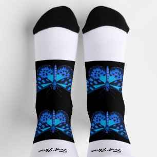 Calcetines Añade tu texto con amor mariposa hombres mujeres