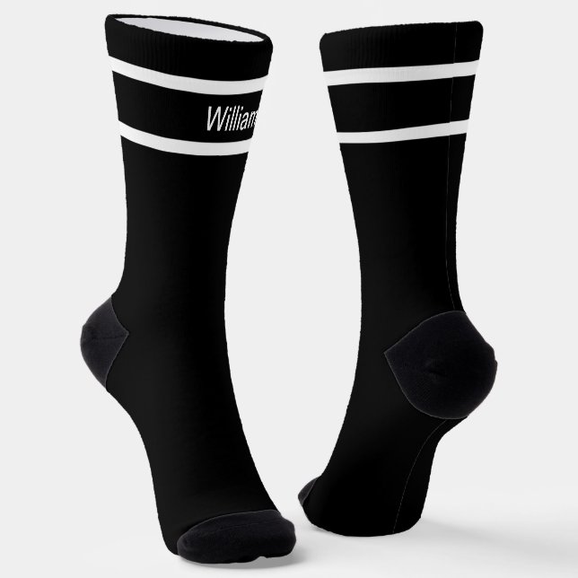 Calcetines Añadir el nombre franjas blancas en negro (Angular)