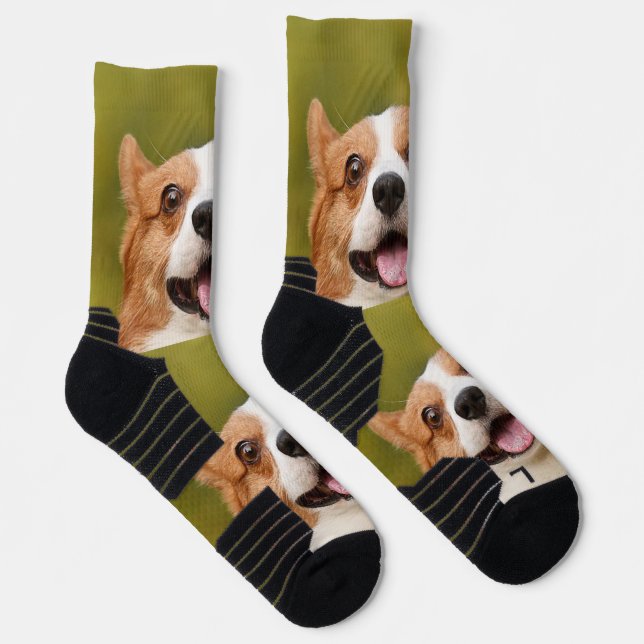 Calcetines Añadir foto de perro personalizada (Derecha)