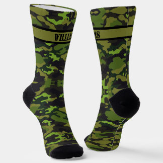 Calcetines Añadir nombre Camuflaje Verde Marrón