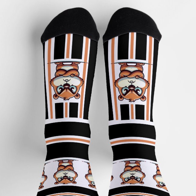 Calcetines Angry Cartoon Bull Crew Socks (Arriba)