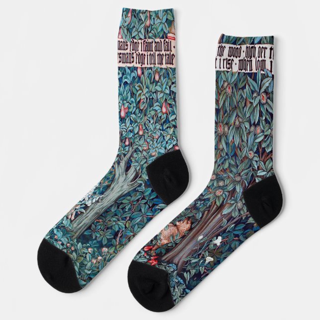 Calcetines Animales en el bosque, William Morris (Izquierda)