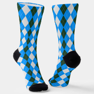 Calcetines AQUA AZUL & CARRERAS GREEN Argyle Patrones Socks